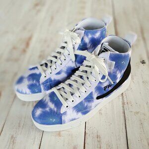 FILA Gennaio Tie-Dye Women's Sneakers High Top Shoes Size 7.5 Blue White